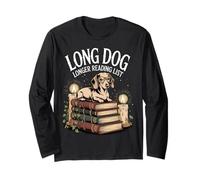 Long Dog Longer Reading List Bassotto Amante Libri Maglia a Manica