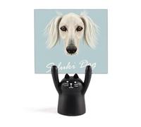 Long fwhite Saluki Dog Pet Memo Holder Cartoon Black Cat Stand Decorazione