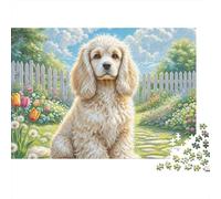 Long-haired Eared Dog 1000 Pezzi Puzzle Divertente Decorazione Per La Casa Long-haired Eared Dog in Garden Puzzle GiocattoloPuzzle Antistress Per Bambini E Adulti 52x38cm/1000pcs
