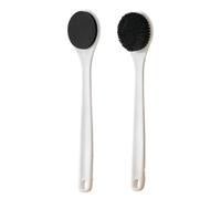 Long Handle Bath Brush For Elderly, Soft Bristle Body Scrubber, Ergonomic Non-Slip Grip, Gentle Exfoliatings Head, Blue Lightweight Design, Made Of Pp Eva Material, 13.97x2.95inches