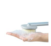 Long Handle Bath Massage Cleaning Brush, 14in Long Handled Shower Brush, One-Touch Foam Bath Shower Brush, Exfoliation and Improved Skin Health(Gray gray)