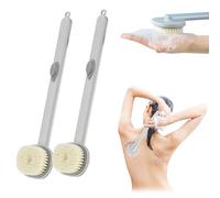Long Handle Bath Massage Cleaning Brush, Bath Brush Long Handle For Shower, Long Handle Bath Massage Cleaning Brush With Soap Dispenser (B-Gray)