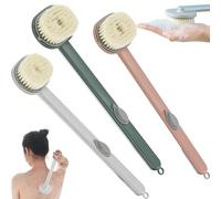 Long Handle Bath Massage Cleaning Brush, Removable Soap Dispenser Bath Brush, Long Handle Back Shower Bath Soap Dispenser Massage Cleaning Brush, Family Essentials (Gray+Green+Pink)