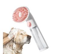 Long-Handle Massage Comb, Silicone Grooming Scrubber, Dog Bath Brush, Pet Shower Tool, Soothing Cleaning Brush for Long & Short Hair, Bathing and Grooming