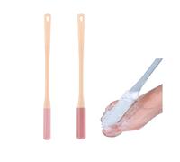 Long Handle Soft Glue Toe Cleaning Brush, Toe Gap Cleaning Brush, Foot Scrubber in Shower, Long Handle Foot Washer. (1 set pink)
