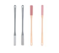 Long Handle Soft Glue Toe Cleaning Brush, Toe Gap Cleaning Brush, Foot Scrubber in Shower, Long Handle Foot Washer. (2 set gray+pink)