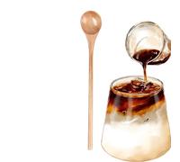 Long Handle Wooden Mixing Spoons Stirring Mixing Boiling Honey Cocktail