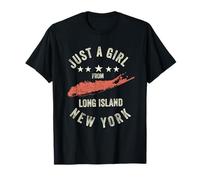 Long Island New York Souvenir Map Donne Ragazza Moglie Mamma Maglietta