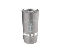 Long Island New York Vintage LI NY Ancora nata e sollevata Bicchiere termico in acciaio inox doppia parete