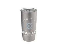 Long Island New York Vintage LI NY Timone Nato e sollevato Bicchiere termico in acciaio inox doppia parete