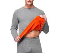 Long Johns - Set termico da uomo in 95% poliestere, 5% spandex, parte superiore e inferiore per un calore costante (5XL grigio chiaro)