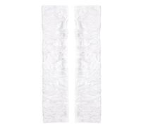 Long Keeper 1 Paio Guanti Lunghi Senza Dita Guanti Gotici Y2K Guanti Mezze Dita in Poliestere Guanti Festa Lunghi Sottili per Halloween Costume Goth Cosplay (Bianco)