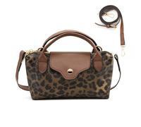 Long Keeper Borsa a Spalla Piccola Donna Borsetta Tracolla in Nylon Moda Borse a Mano e a Spalla Morbida Tracolla Porta Cellulare per Donna Adolescente (Marrone Leopardo)