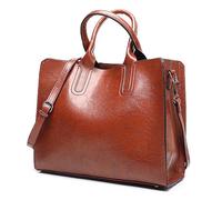 Long Keeper Borsa Pelle Donna - Elegante Borsa a Mano Tracolla Pelle Borse a Spalla Borsa Donna Impermeabile Borse Shopper Tote con Manico Borsetta Moda (Marrone)