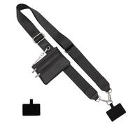Long Keeper Cinghia del Telefono con Custodia con Cerniera Crossbody Regolabile Universale Cellulare Cordini Telefono Collo Cordino Largo di Ricambio Borsa della Cinghia (Nero)