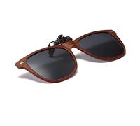 Long Keeper Clip Occhiali da Sole Polarizzati Flip Up Lenti da Sole Sovrapponibili a Occhiali Da Vista, Clip per Occhiali Polarizzati UV400 per Donna Uomo, 54MM