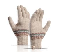 Long Keeper Donne di Inverno Guanti Touch Screen Termico Caldo Maglia Guanti Elasticity Guanti a Maglia per la Guida a Piedi in Esecuzione Sportive all'Aria Aperta (Khaki)