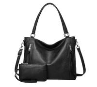 Long Keeper Grande Borsa Donna Tote Bag - Borsa Tracolla Donna Pelle Impermeabile Borse Shopper Lavoro PC Borse a Spalla e Tracolla Portafoglio 2 Pezzi