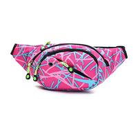 Long Keeper Marsupio Donna Elegante - Moda Marsupio da Cintura Regolabile Multifunzione Borsa Cintura Donna Uomo per Sportivo Lavoro Viaggio Rosa Colorata