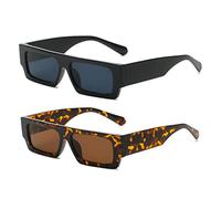 Long Keeper Occhiali da Sole Rettangolari Donna Uomo Retrò Aesthetic Unisex Occhiali da Sole Quadrati Funky Moda UV400 Protezione