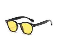 Long Keeper Occhiali da Sole Rotondi da Uomo Donna Occhiali Vintage Rotondi Piccoli Occhiali Johnny Depp Stile Unisex Lenti Ovale Tondi UV400 Protezione