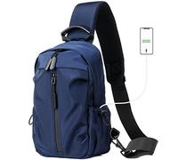 Long Keeper Zaino Monospalla Piccolo - Leggero Borsa a Tracolla Sling Bag Marsupio Tracolla Uomo Donna Con porta di ricarica USB