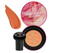 Long Lasting Cushion Blush, Lightweight Makeup Blush Compact, 18g Beauty Cosmetic with Smooth Texture for Full Coverage Makeup Accessory with Stylish Finish for Wedding Festive Everyday