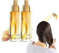 Long-Lasting Lightweight Hair Soft Essential Oil Spray,Fluffy Volumizing Hair Spray,Protein Smoothing Cream,Hair Oil Mist For Split Ends,Smooth Frizz and Add Shine (2 pcs-Freesia)