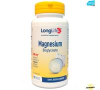 LongLife® Magnesium Bisglycinate | 100% magnesio bisglicinato | Elevata tollerabilità | Integratore magnesio antistress | 90 tavolette | 1 mese di trattamento | Vegano e senza glutine
