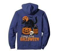 Long Live Halloween Funny Pumpkin Black Cat Men Women Felpa con Cappuccio