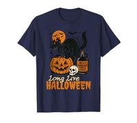 Long Live Halloween Funny Pumpkin Black Cat Men Women Maglietta