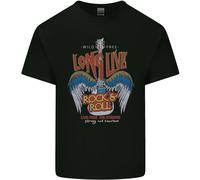 Long Live Rock N Roll Heavy Metal Chitarra Maglietta Bambini Ragazzi Ragazze