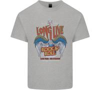 Long Live Rock N Roll Heavy Metal Chitarra Maglietta Bambini Ragazzi Ragazze