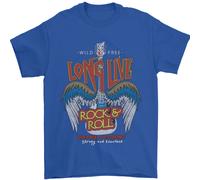 Long Live Rock N Roll Heavy Metal Guitar Uomo T-Shirt 100% Cotone
