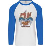 Long Live Rock N Rotolo Heavy Metal Chitarra Uomo L/S Baseball T-Shirt