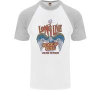 Long Live Rock N Rotolo Heavy Metal Chitarra Uomo S/S Baseball T-Shirt
