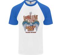 Long Live Rock N Rotolo Heavy Metal Chitarra Uomo S/S Baseball T-Shirt