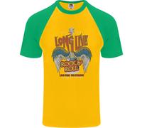 Long Live Rock N Rotolo Heavy Metal Chitarra Uomo S/S Baseball T-Shirt