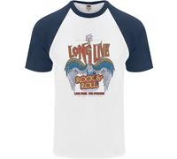 Long Live Rock N Rotolo Heavy Metal Chitarra Uomo S/S Baseball T-Shirt