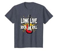 Long Live Rock & Roll - Chitarra iconica per Gli Amanti della Musica Maglietta, Bambini, Pervinca, 6 Anni