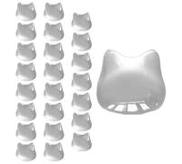 Long Nail Stickers - Raised Keyboard Caps for Women | Transparent Acrylic with Cat Head Shape, 24 Piece Set, Thin Protective Cover, Fun Typing Accessory for Teens PC Laptop