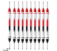 Long Nib Marker Pen Set - 10 Pcs Deep Hole Carpenter Ink Waterproof Markers, 21mm Extended Tip Woodworking Tool for Construction Carpentry Framing Welding Automotive Use