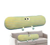 Long Pillow for Bed Decorative, Cute Striped Cuddle Pillow 35.43in, Removable Cover, Decorative Long Pillows for Sleeping, Lumbar Cushion for Leg, Back, Head Support, Soft Support Pillow