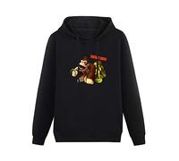 Long Sleeve Hooded Sweatshirt Donkey Kong Eat Banana Cotton Blend Hoody