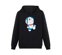 Long Sleeve Hooded Sweatshirt Japanese Cartoon Movie Doraemon Blue Cat Cotton Blend Hoody M