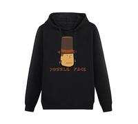Long Sleeve Hooded Sweatshirt Professor Layton Puzzle Face for Creatives Cotton Blend Hoody Black XL