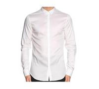 Armani Exchange Long Sleeve Ultra Stretch Lyocell Button Down Shirt. Slim Fit. Camicia, White, XX-Large Uomo