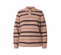 Long Tall Sally Long Tall Sally Stripe Knitted Polo Jumper rosa
