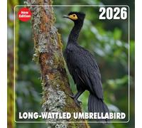 Long-Wattled Umbrellabird Calendar 2026: Rare jungle birds with striking features