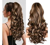 Long Wavy Clip In Ponytail Synthetic Hair Extension(02) | Luxurious big waves, per instant volume, secure claw clip, heat resistant fiber, stylish look